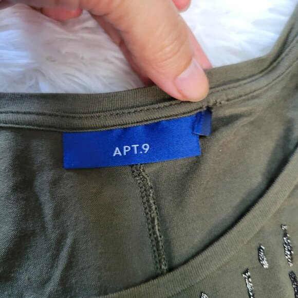 Apt. 9 Boat Neck 3/4 Sleeve Tunic Top with Shimmer Accent - Size XL - Picture 6 of 13